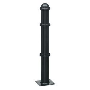 Orbis trottoirpaal H 900 mm diameter 102 mm met halve kogel-kap met bodemplaat vuurverzinkt RAL 7021 303421