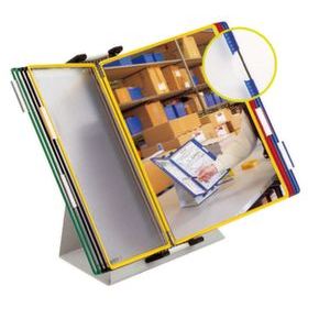 Orbis zichtmappensysteem staalplaat tafelstandaard 10 mappen DIN A4 5 ruiters kleurenassortiment lichtgrijs 505423