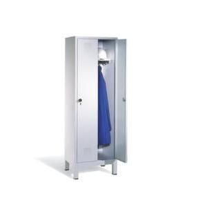 Orbis garderobekast HxBxD 1850x610x500 mm 2 vakken klinksluiting poten geperforeerd figuur in deur RAL 7035 403331