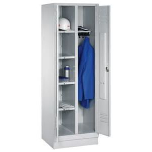 Orbis garderobe- en wasgoedkast HxBxD 1800x610x500 mm 2 vakken klinksluiting sokkel sleuven RAL 7035 406822