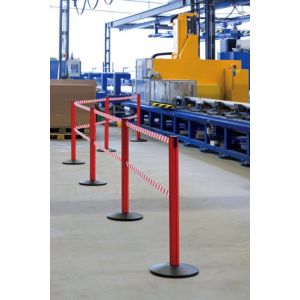 Orbis afzetsysteem Safety aluminium voet gegoten gewicht/PVC HxD 1000x355 mm 2xband L 2,3 m rood-wit 526804