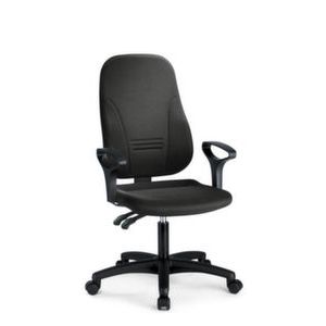 Orbis bureau draaistoel zitting HxBxD 40,5-52x45,5x39 cm permanent kontakt mechanisme rugleuning H 64-72 cm armleuningen stof grijs 526948