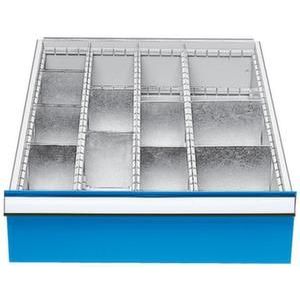 Orbis laden-indelingsmateriaal voor werkbanken nuttige afmeting BxD 450x600 mm 3/7+2 lengte- en dwarsverdelers front H 150 mm 504383