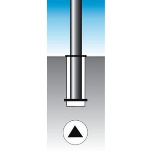 Orbis afzetpaal ronde buis diameter 76 mm uitneembaar bodemplaat driekantslot spitse kop verzinkt-rood 882908