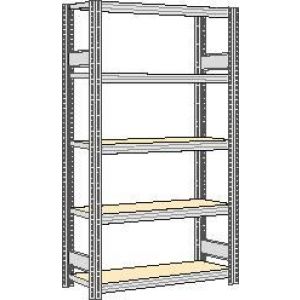 Orbis spaanplaat inhaakstelling basisveld HxBxD 2000x1341x326 mm 5 etages draagvermogen 250 kg verzinkt 525265