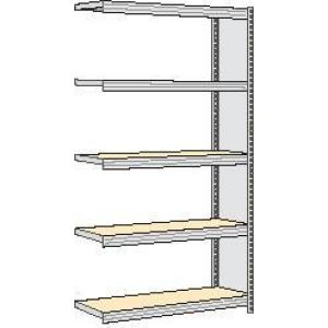 Orbis spaanplaat inhaakstelling aanbouwveld HxBxD 2000x1285x326 mm 5 etages draagvermogen 250 kg verzinkt 525266