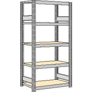 Orbis spaanplaat inhaakstelling basisveld HxBxD 2000x1061x426 mm 5 etages draagvermogen 250 kg verzinkt 525271