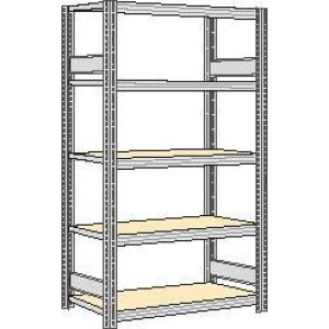 Orbis spaanplaat inhaakstelling basisveld HxBxD 2000x1341x426 mm 5 etages draagvermogen 250 kg verzinkt 525273