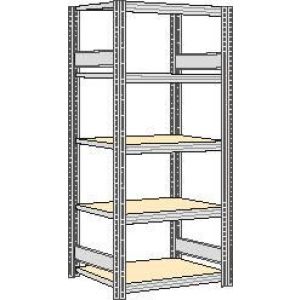 Orbis spaanplaat inhaakstelling basisveld HxBxD 2000x931x526 mm 5 etages draagvermogen 250 kg verzinkt 525278