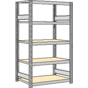 Orbis spaanplaat inhaakstelling basisveld HxBxD 2000x1341x526 mm 5 etages draagvermogen 250 kg verzinkt 525282