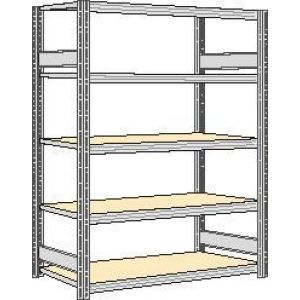 Orbis spaanplaat inhaakstelling basisveld HxBxD 2000x1751x526 mm 5 etages draagvermogen 250 kg verzinkt 525284