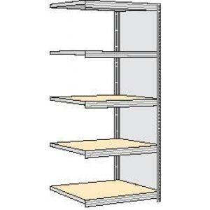 Orbis spaanplaat inhaakstelling aanbouwveld HxBxD 2000x875x626 mm 5 etages draagvermogen 250 kg verzinkt 525288