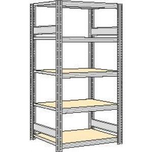 Orbis spaanplaat inhaakstelling basisveld HxBxD 2000x1061x626 mm 5 etages draagvermogen 250 kg verzinkt 525289