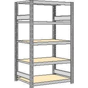 Orbis spaanplaat inhaakstelling basisveld HxBxD 2000x1341x626 mm 5 etages draagvermogen 250 kg verzinkt 525291