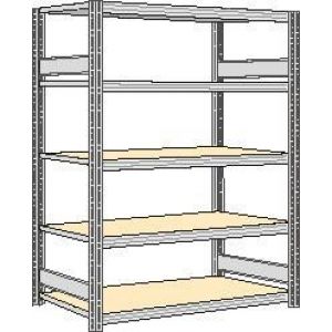 Orbis spaanplaat inhaakstelling basisveld HxBxD 2000x1751x626 mm 5 etages draagvermogen 250 kg verzinkt 525293