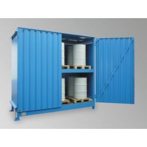 Orbis vatencontainer HxBxD 3660x3580x1450 mm vleugeldeur 2 vakniveaus KTC-IBC opslag natuurlijke ventilatie 200381