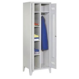 Orbis garderobe- en wasgoedkast HxBxD 1850x600x500 mm cilinderslot poten RAL 7035 402881