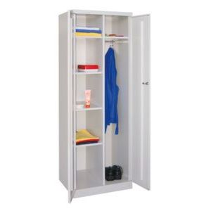 Orbis garderobe- en wasgoedkast HxBxD 1800x600x500 mm 2 vakken 4 legborden links RAL 7035 501782