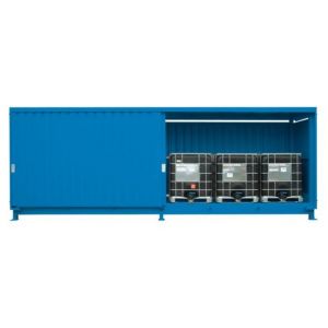 Orbis vatencontainer HxBxD 2245x6940x1530 mm schuifdeur 1 vakniveau KTC-IBC-opslag natuurlijke ventilatie 200379