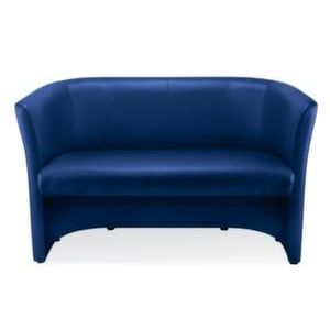 Orbis bank echt leer zit HxBxD 46x106,6x49 cm totale HxB 77x129 cm donkerblauw 522473