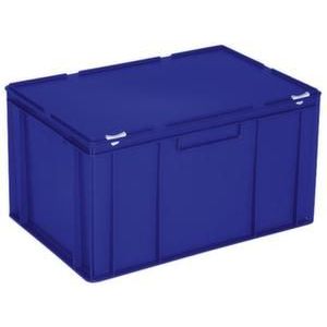 Orbis Euronorm stapelkrat HxLxB 355x600x400 mm 65 L met deksel blauw 100713