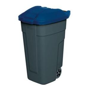 Orbis afvalbak 100 L HxBxD 850x510x550 mm PP romp antraciet deksel blauw 527929