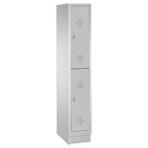 Orbis locker 1x2 vakken HxBxD 1850x420x500 mm sokkel klink rozet RAL 7035 406963