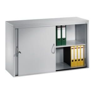 Orbis schuifdeurkast HxBxD 720x1200x400 mm 2 legborden 1 afdekplaat RAL 7035 afdekplaat beuken-decor 990671-0002