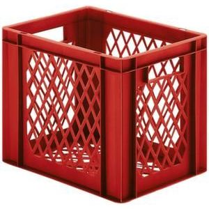 Orbis Euronorm-stapelbak 61 L HxLxB 320x600x400 mm wanden-bodem opengewerkt rood 204192