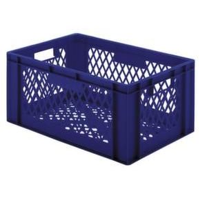 Orbis Euronorm-stapelbak 51 L HxLxB 270x600x400 mm wanden-bodem opengewerkt blauw 204175