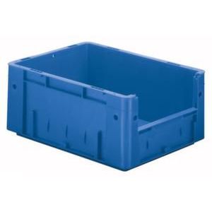 Orbis Euronorm stapelkrat HxLxB 175x400x300 mm 14,5 L wanden-bodem gesloten grijpopening blauw 509485