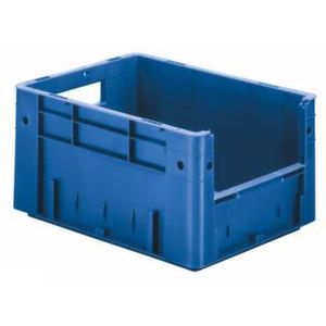 Orbis Euronorm stapelkrat HxLxB 210x400x300 mm 17,5 L wanden-bodem gesloten grijpopening blauw 509497