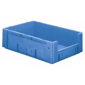 Orbis Euronorm stapelkrat HxLxB 175x600x400 mm 31 L wanden-bodem gesloten grijpopening blauw 509528