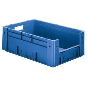 Orbis Euronorm stapelkrat HxLxB 210x600x400 mm 38 L wanden-bodem gesloten grijpopening blauw 509540