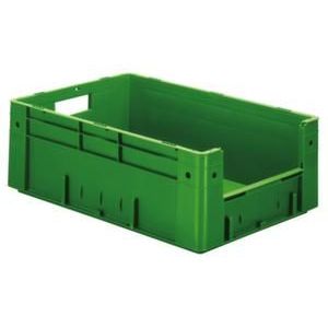 Orbis Euronorm stapelkrat HxLxB 210x600x400 mm 38 L wanden-bodem gesloten grijpopening groen 509541