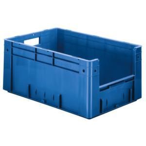 Orbis Euronorm stapelkrat HxLxB 270x600x400 mm 50 L wanden-bodem gesloten grijpopening blauw 509552