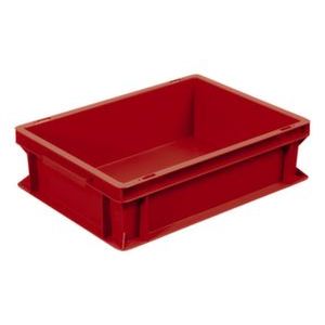 Orbis Euronorm stapelkrat PE HxLxB 120x400x300 mm 10 L wanden-bodem gesloten rood 948915