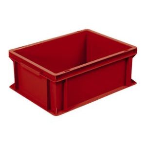 Orbis Euronorm stapelkrat PE HxLxB 170x400x300 mm 16 L wanden-bodem gesloten rood 948926