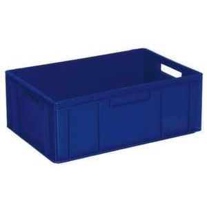 Orbis Euronorm stapelkrat PE HxLxB 240x600x400 mm 43 L wanden-bodem gesloten blauw 757699