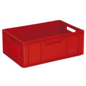 Orbis Euronorm stapelkrat PE HxLxB 240x600x400 mm 43 L wanden-bodem gesloten rood 757688