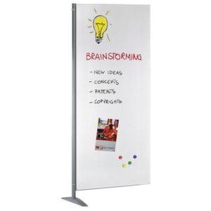 Orbis infowandsysteem staal wandelement met whitebord magneethoudend beschrijfbaar HxB 1750x800 mm stelpoten aluminium-zilver 521621