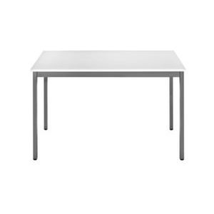 Orbis multifunctionele tafel met vierkante buizen HxBxD 740x1400x700 mm 4 poten rechthoekig tafelblad lichtgrijs onderstel bazaltgrijs 506658