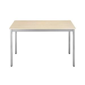 Orbis tafel vierkante buis 4-poots HxBxD 740x1400x700 mm rechthoekig frame aluminium blad esdoorn 506661