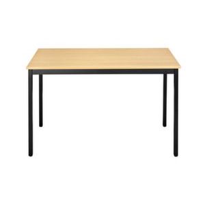 Orbis tafel vierkante buis 4-poots HxBxD 740x1600x800 mm rechthoekig frame zwart blad beuken 506670