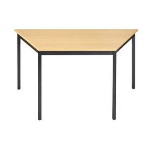 Orbis tafel vierkante buis 4-poots HxBxD 740x1200x600 mm trapeziumvormig frame zwart blad beuken 506681