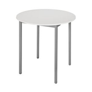 Orbis multifunctionele tafel met vierkante buizen HxD 740x800 mm 4 poten rond tafelblad lichtgrijs onderstel bazaltgrijs 506703