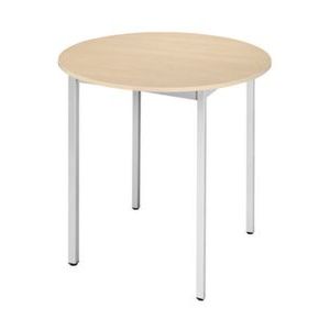 Orbis tafel vierkante buis 4-poots HxD 740x800 mm rond frame aluminium blad esdoorn 506706