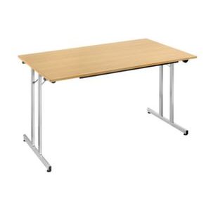 Orbis klaptafel vrijstaand stapelbaar HxBxD 740x140x700 mm onderstel aluminium-kleurig beuken 522964