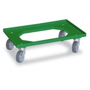 Orbis bakonderwagen draagvermogen 250 kg laadvloer LxB 600x400 mm rubberen wielen groen 532088