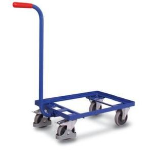 Orbis platformwagen met duwstang draagvermogen 250 kg open laadvloer LxB 610x410 mm voor Euronorm bakken RAL 5010 202948